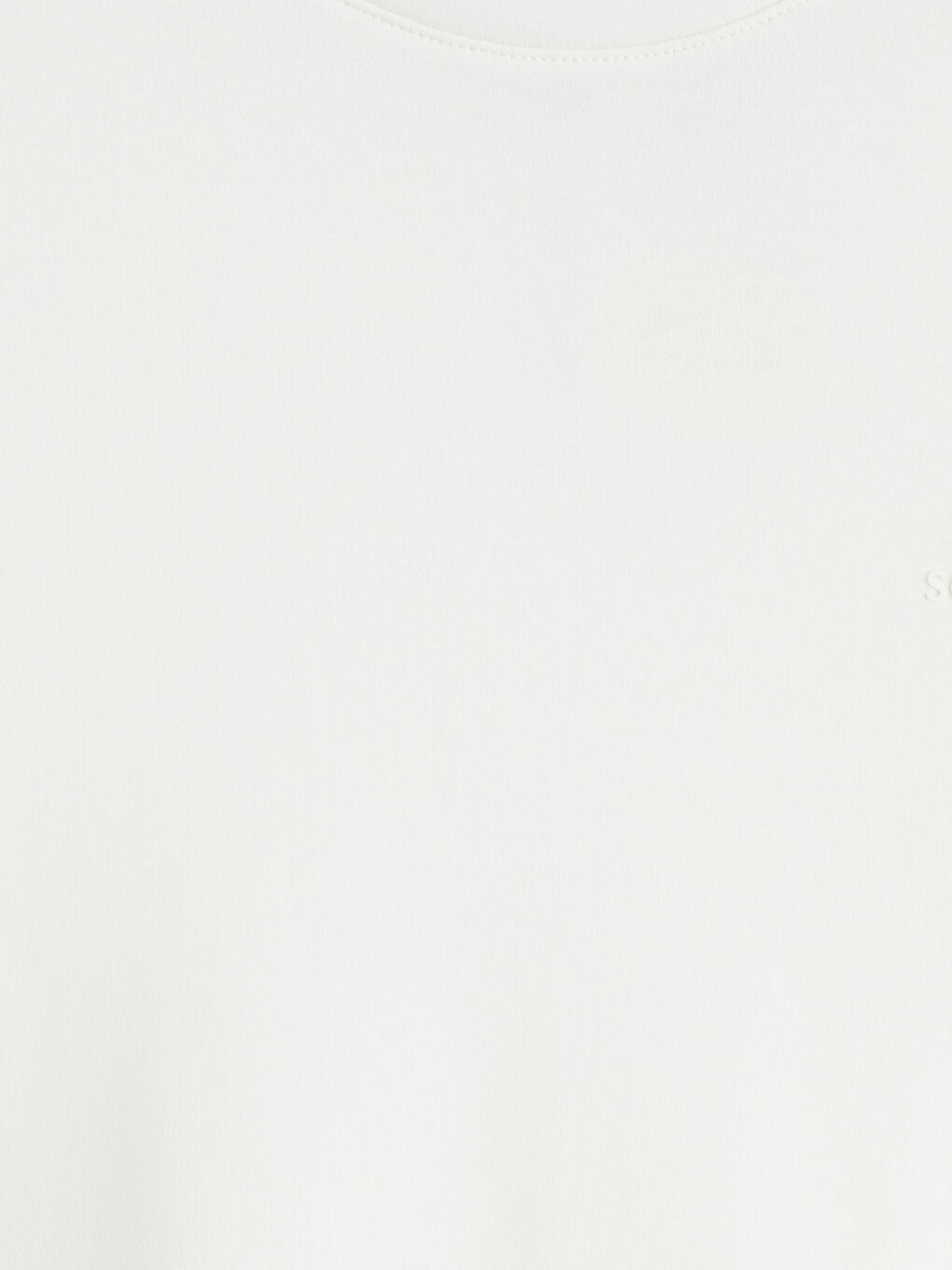 Beyaz Bisiklet Yaka Nakışlı Erkek Tişört-6