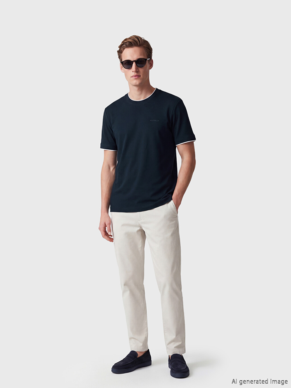 Crew Neck Embroidered Men's T-Shirt-1