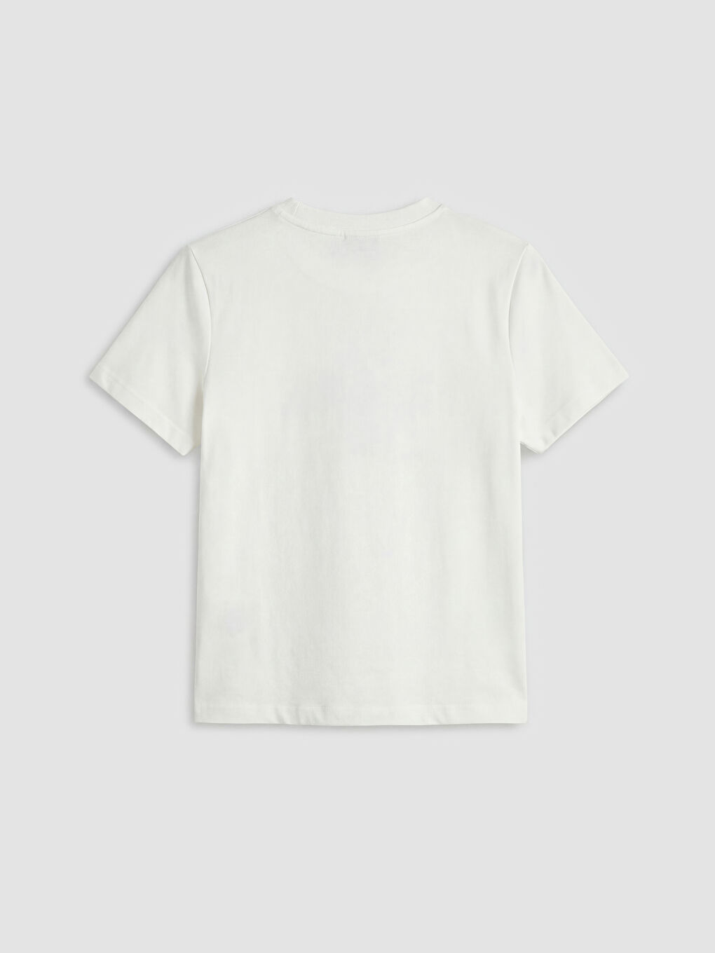 Beyaz Bisiklet Yaka Lisbon Baskılı Kadın Tişört-5