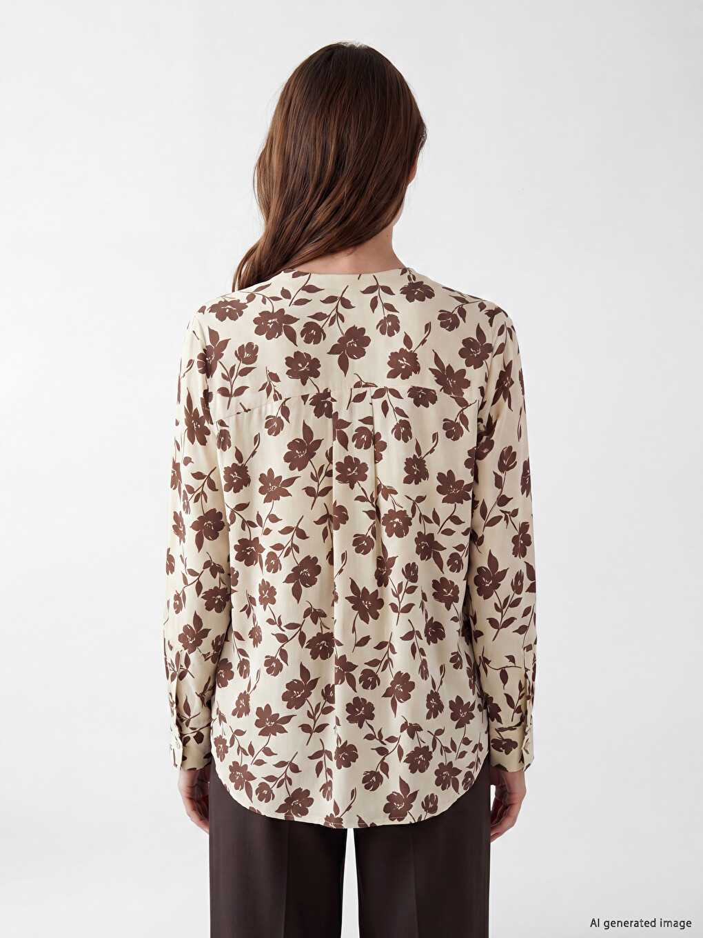 V Neck Floral Blouse-4