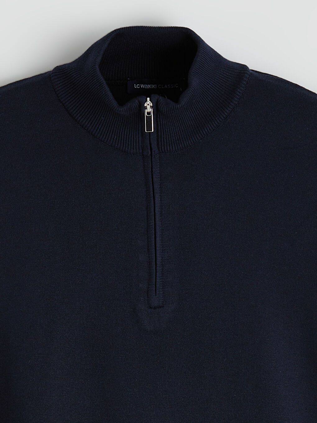 Lacivert Dik Yaka Erkek Triko Süveter-1