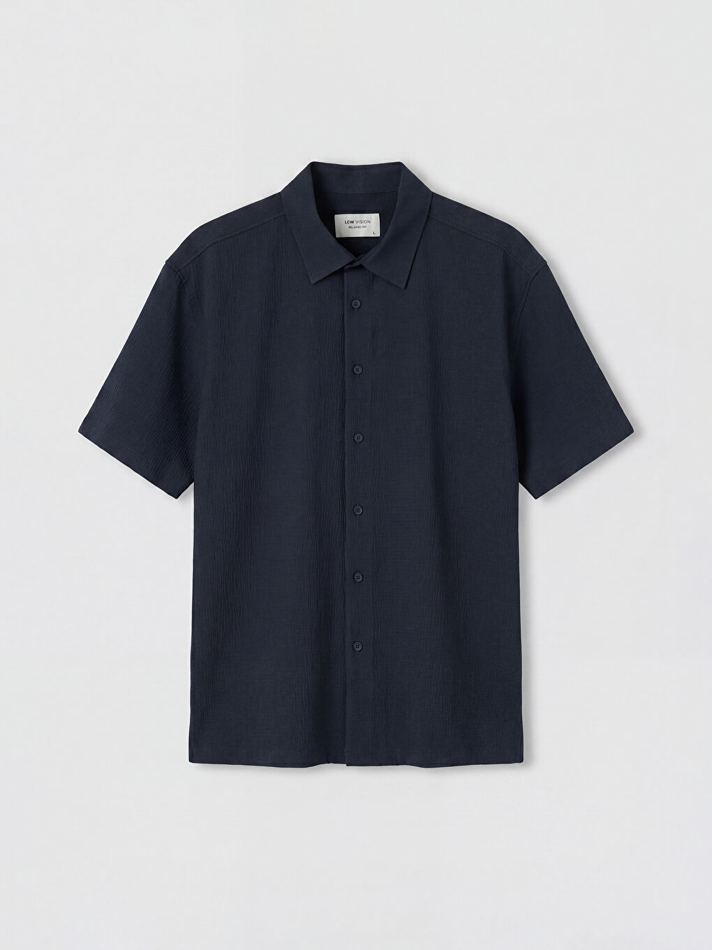 Lacivert Regular Fit Erkek Dokulu Gömlek