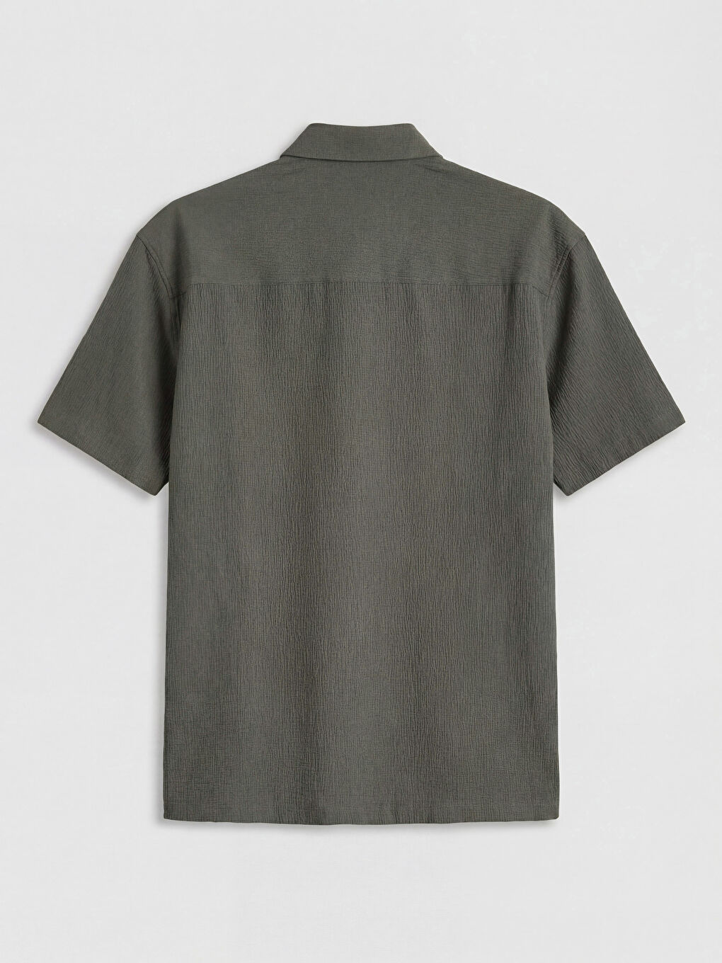 Yeşil Regular Fit Erkek Dokulu Gömlek-1