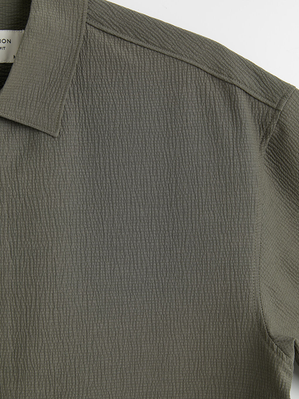 Yeşil Regular Fit Erkek Dokulu Gömlek-2