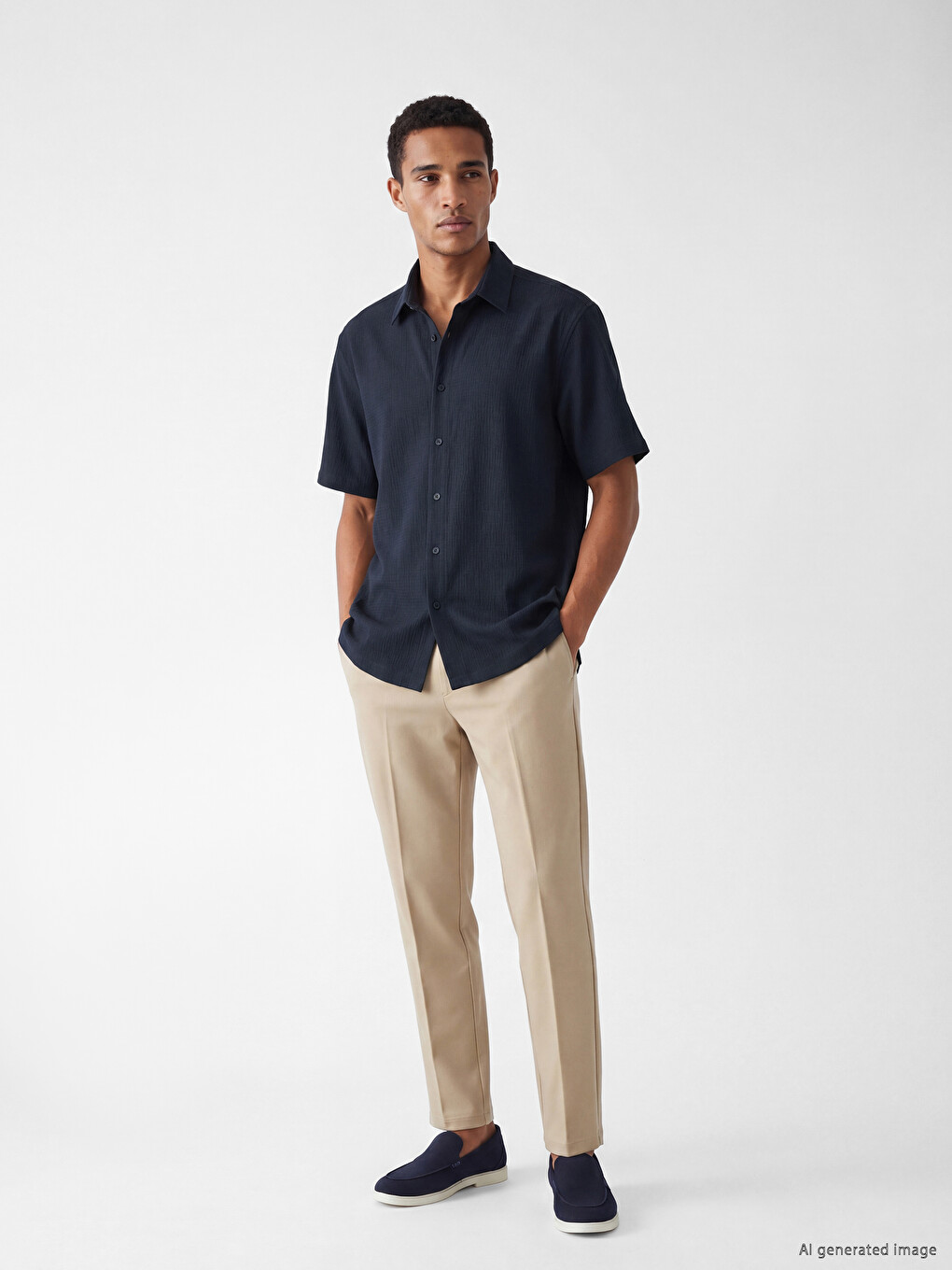 Regular Fit Men's Textured Shirt-1