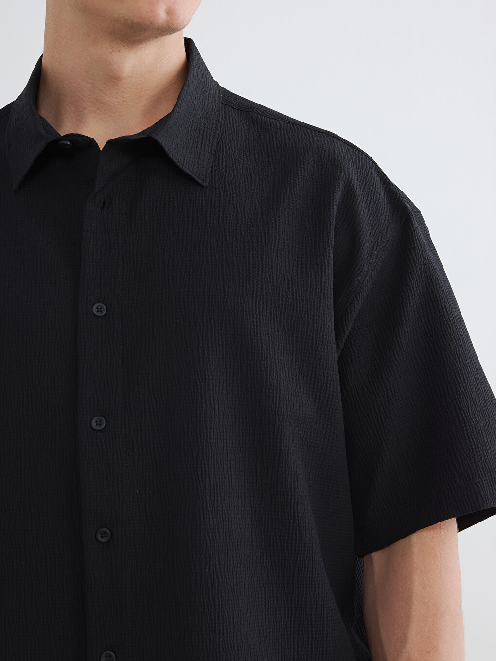 Regular Fit Men's Textured Shirt-2