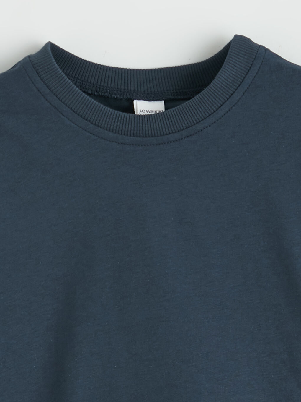 Lacivert Bisiklet Yaka Erkek Çocuk Tişört-1