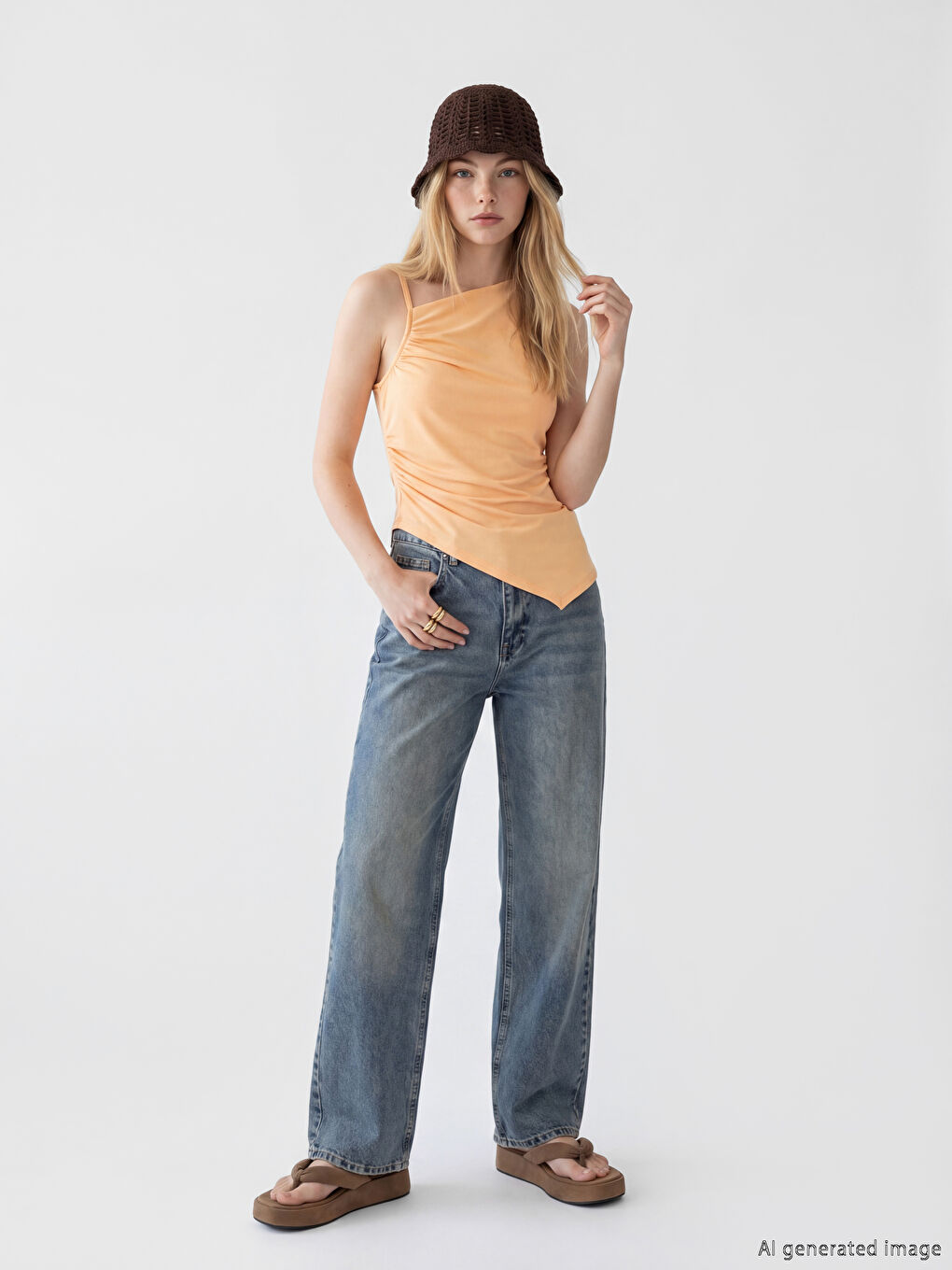 Bluză cu guler asimetric cu fronseuri-1