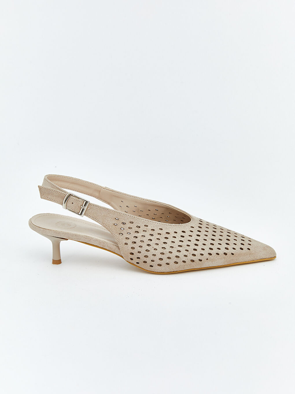 Bej Sivri Burun Kadın Topuklu Ayakkabı-1