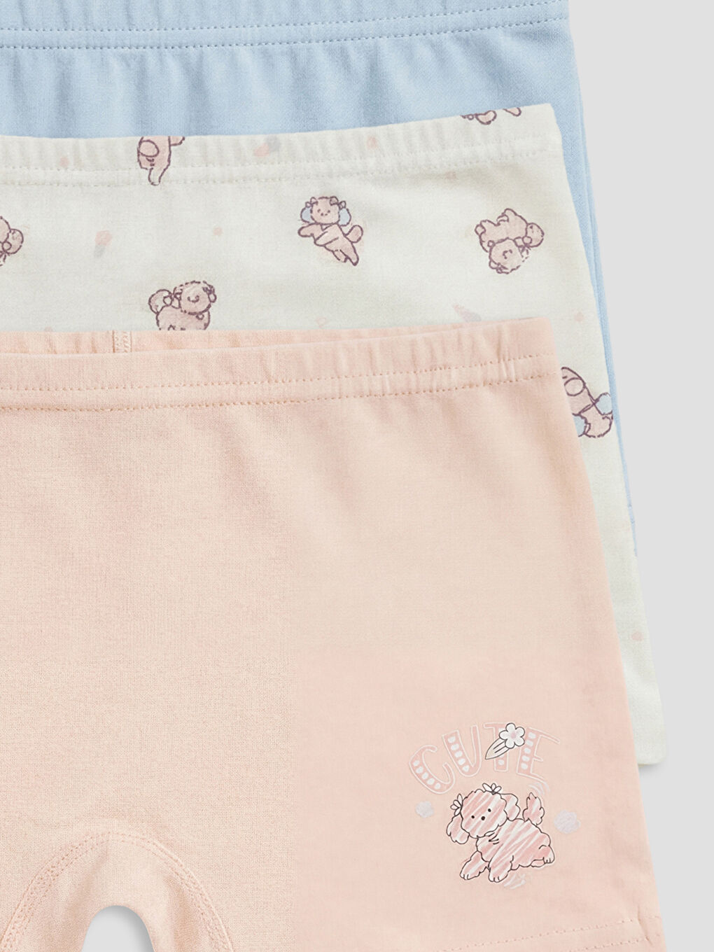 Pembe Desenli Kız Çocuk Boxer 3'lü-4