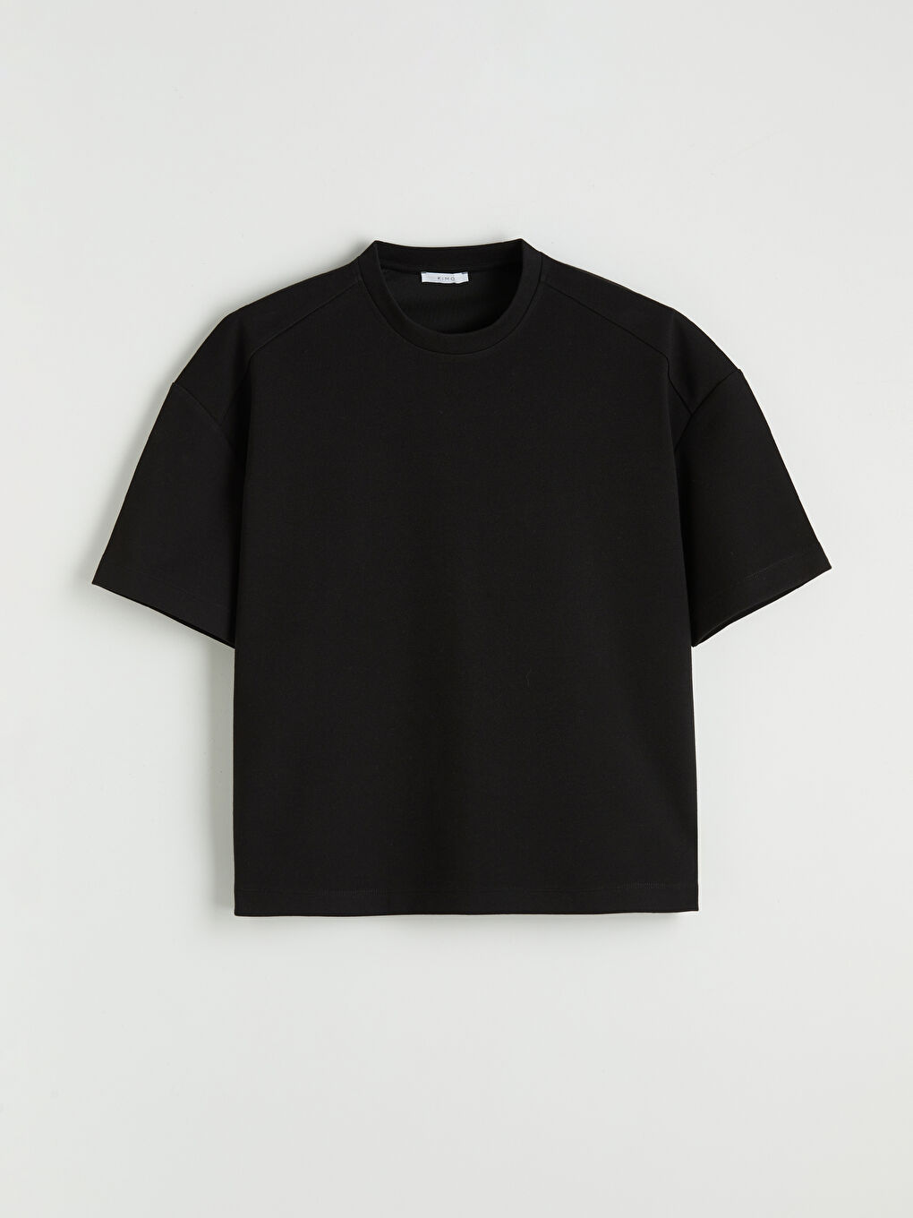 Siyah Bisiklet Yaka Erkek Tişört-4