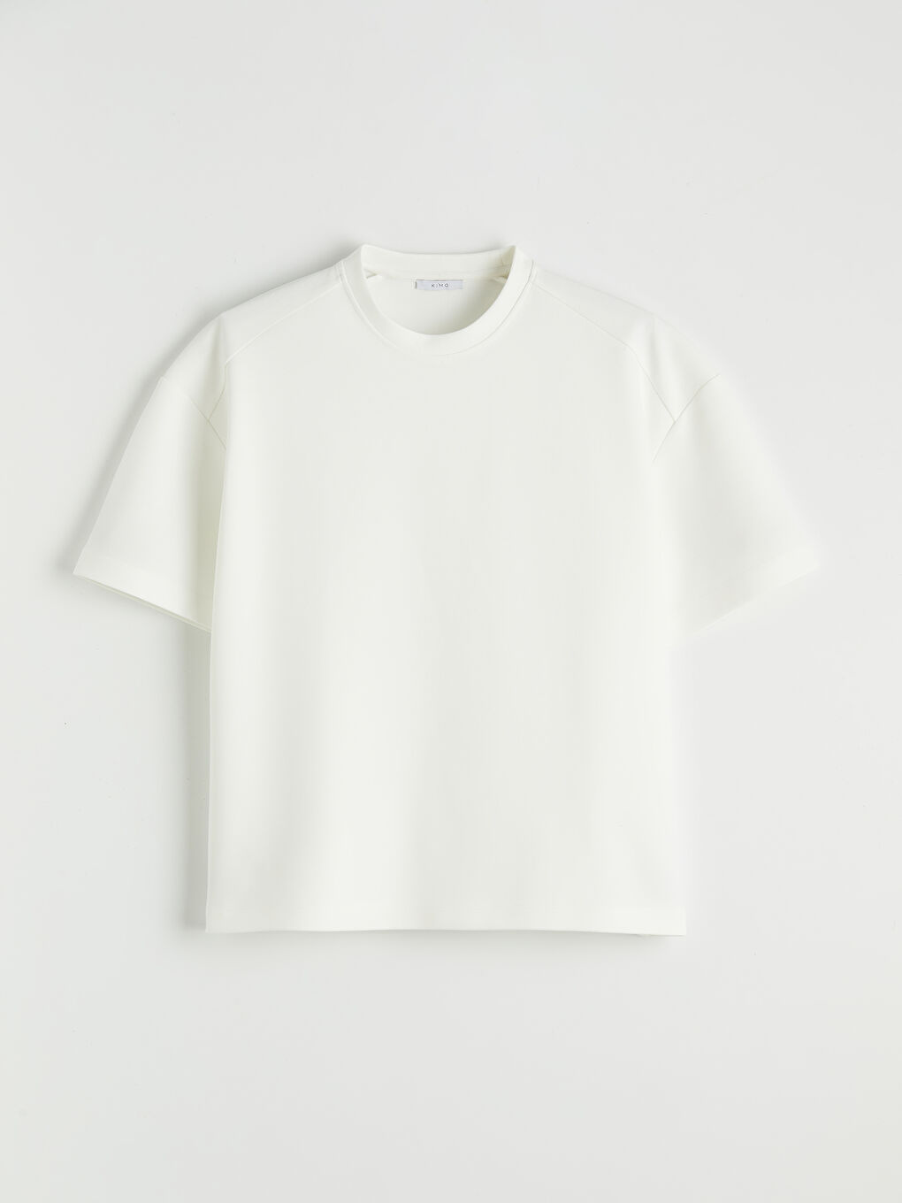 Beyaz Bisiklet Yaka Erkek Tişört-4