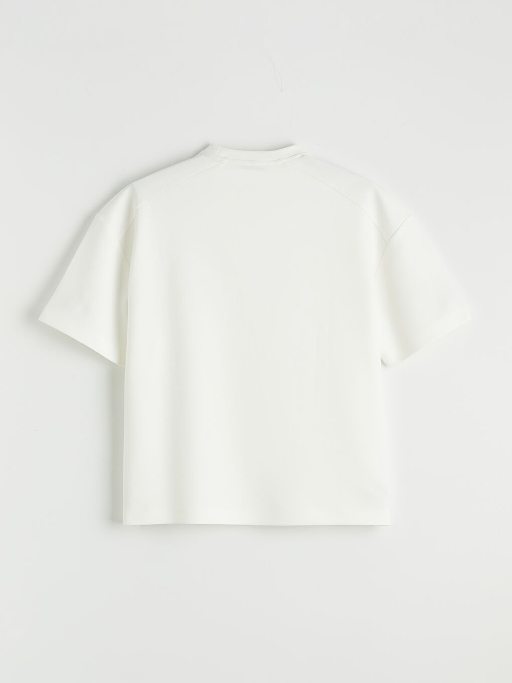 Beyaz Bisiklet Yaka Erkek Tişört-5