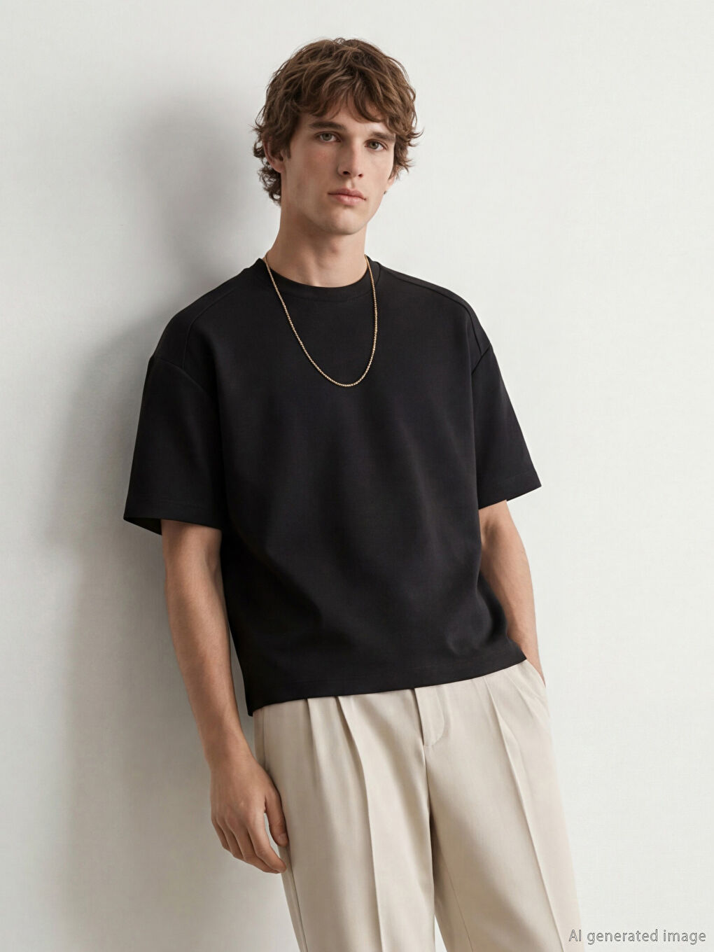 Siyah Bisiklet Yaka Erkek Tişört