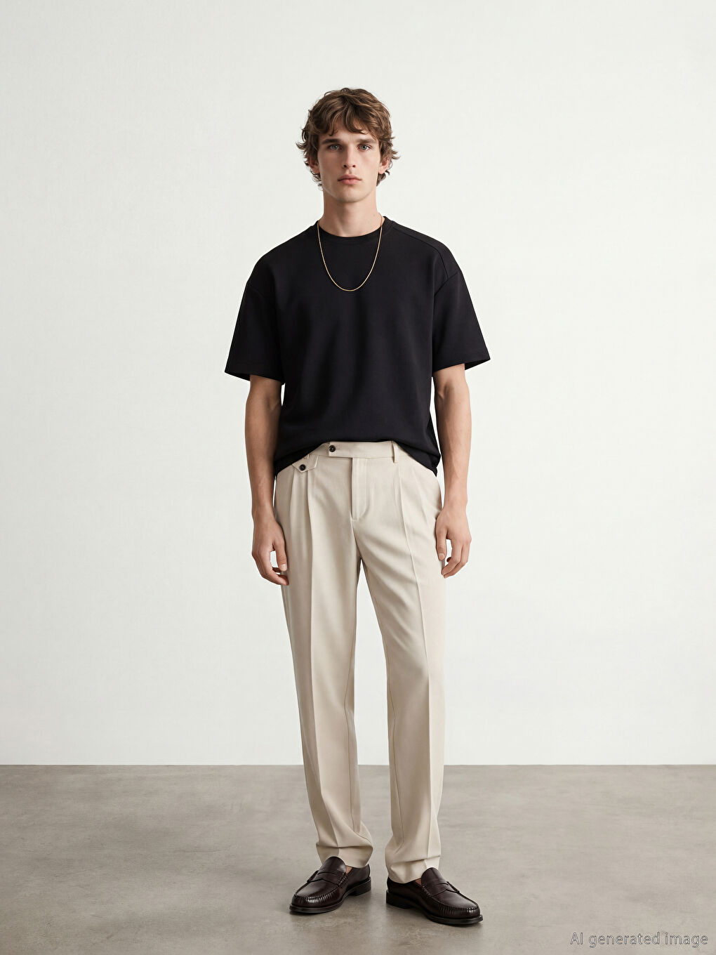 Siyah Bisiklet Yaka Erkek Tişört-1