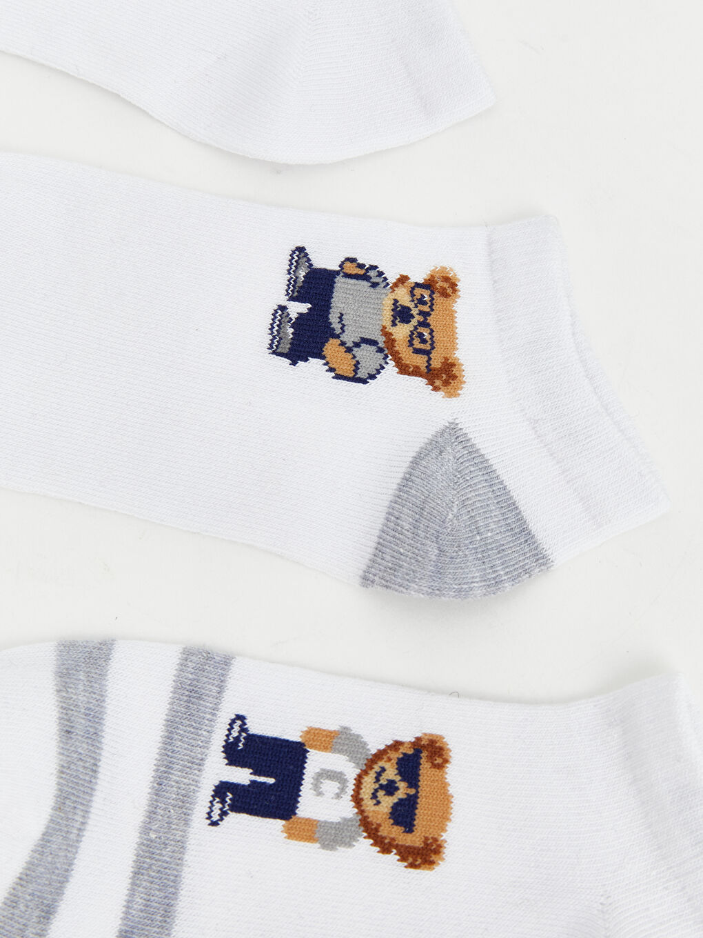 Karışık Ayı Teddy Desenli Erkek Çocuk Patik Çorap 5'li-1