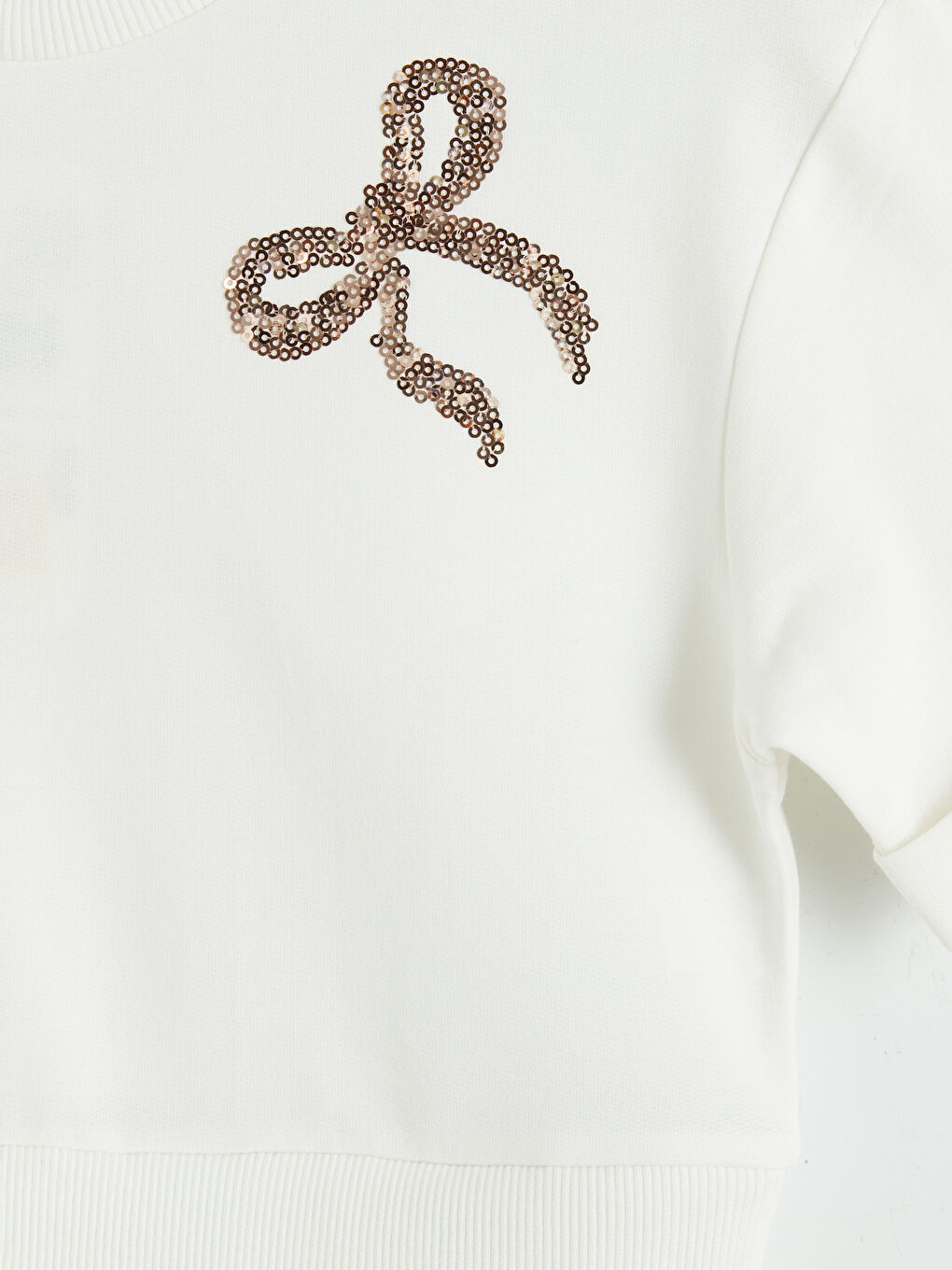 Ekru Payetli Kız Çocuk Elbise-2