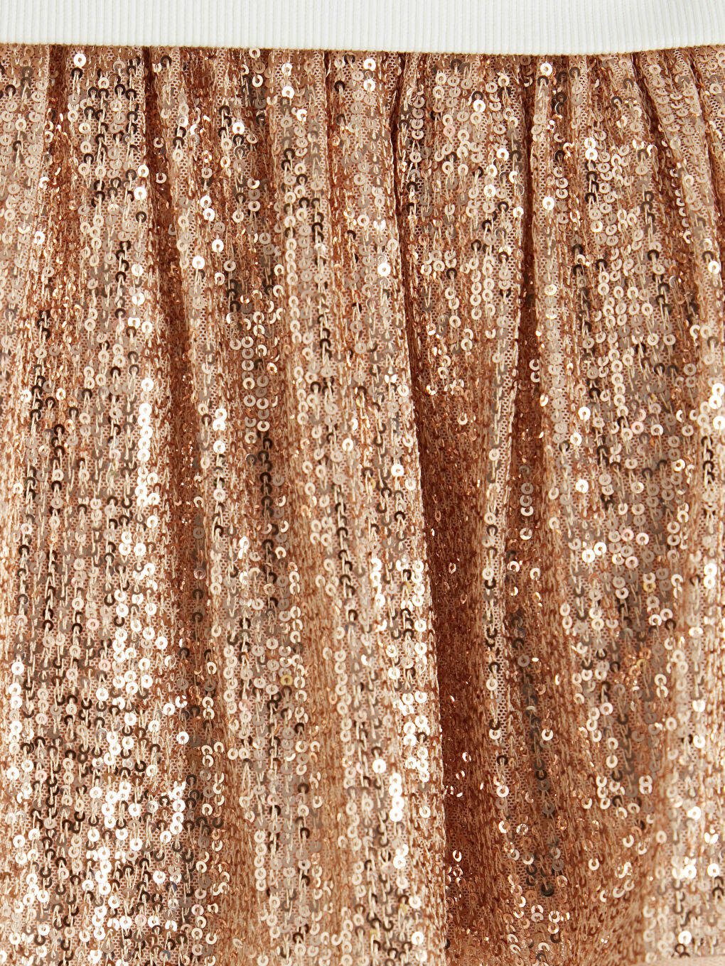 Ekru Payetli Kız Çocuk Elbise-3