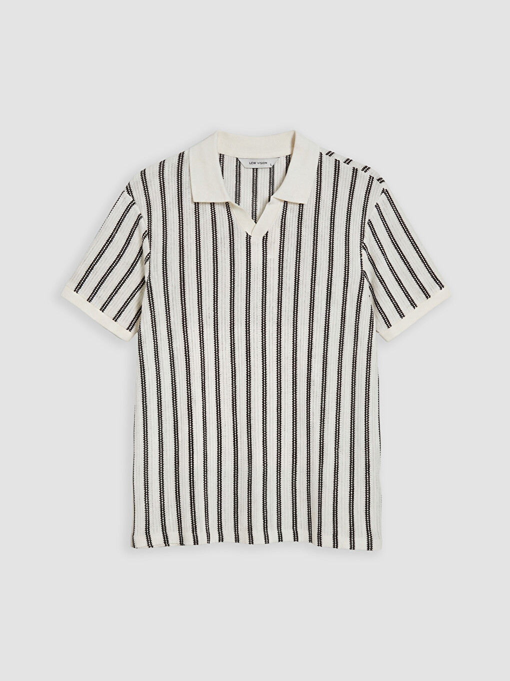 Polo Collar Striped Jersey T-shirt-3