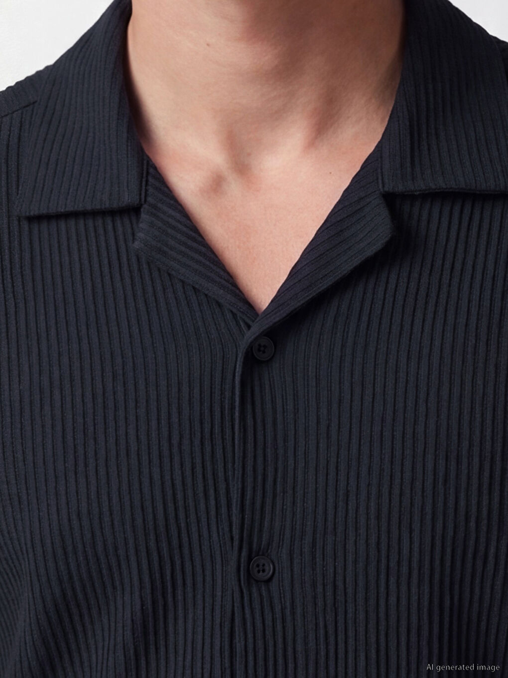 Lacivert Regular Fit Erkek Dokulu Gömlek-2