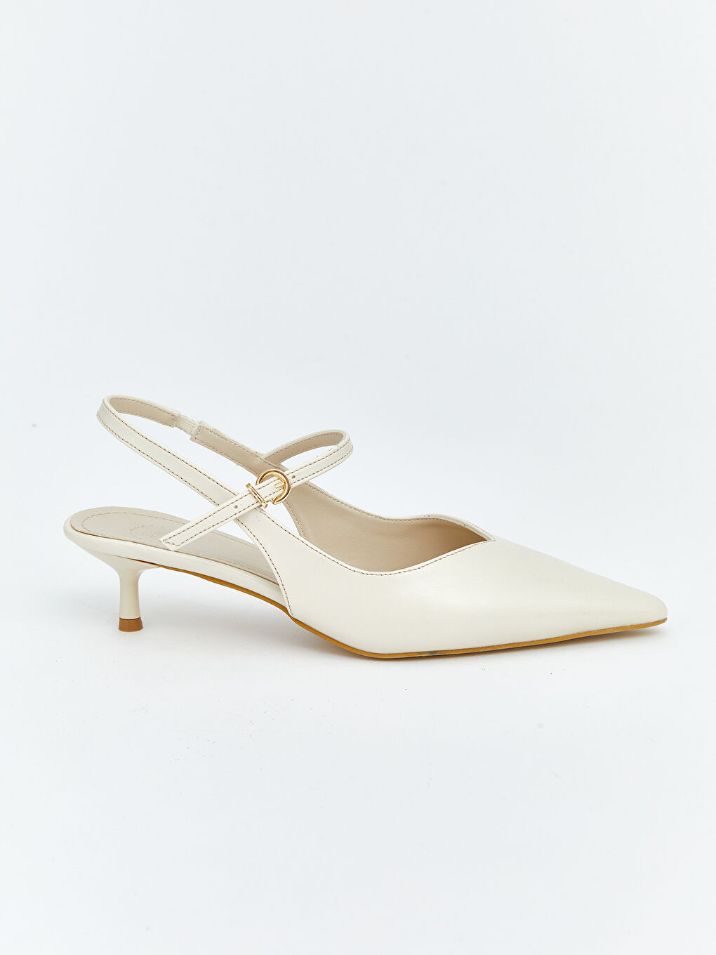 Bej Sivri Burun Kadın Topuklu Ayakkabı-1