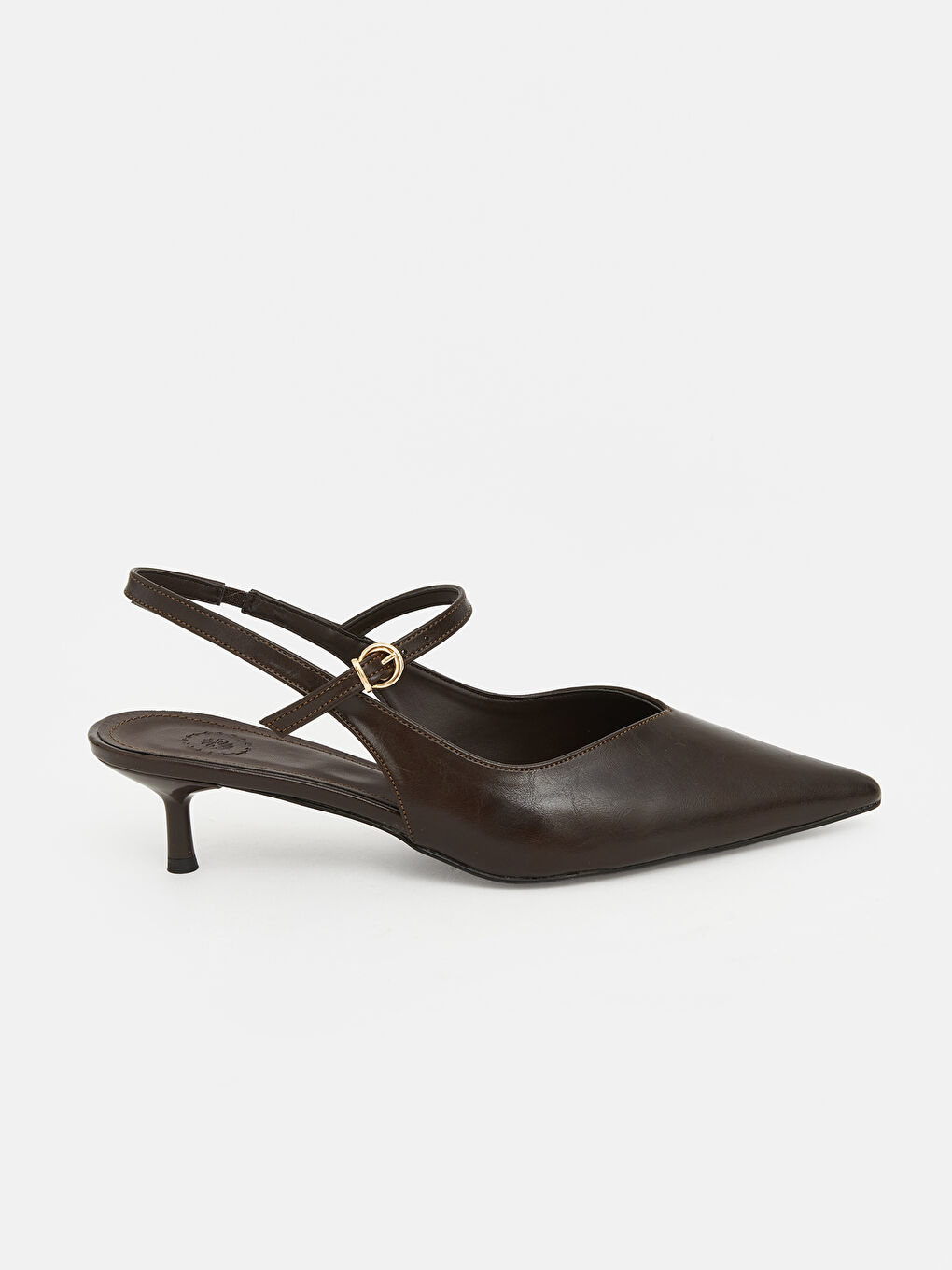 Kahverengi Sivri Burun Kadın Topuklu Ayakkabı-1