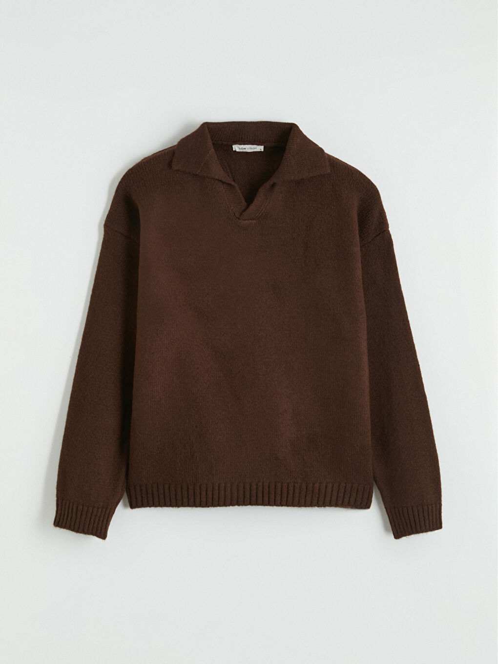 Bej Polo Yaka Erkek Triko Kazak