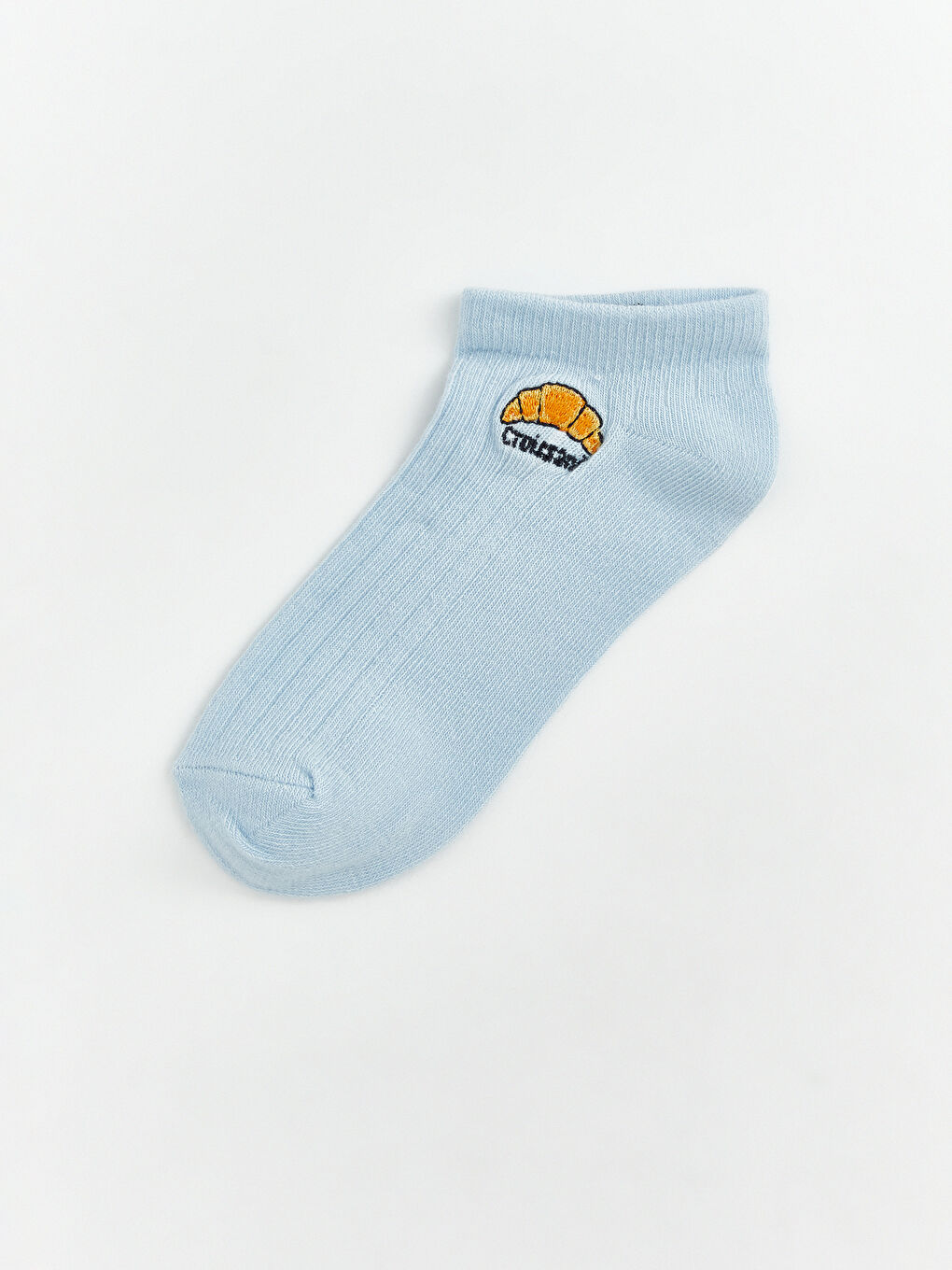 Ekru Nakışlı Kız Çocuk Patik Çorap 5'li-1