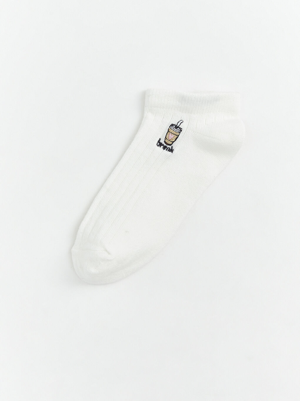 Ekru Nakışlı Kız Çocuk Patik Çorap 5'li-2