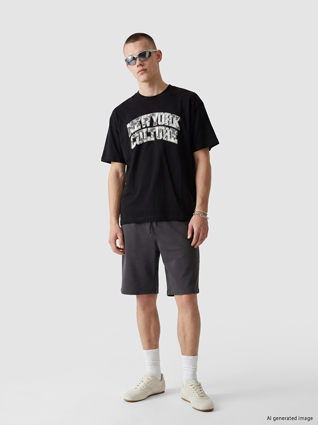 Crew Neck New York Printed Men's T-shirt-1