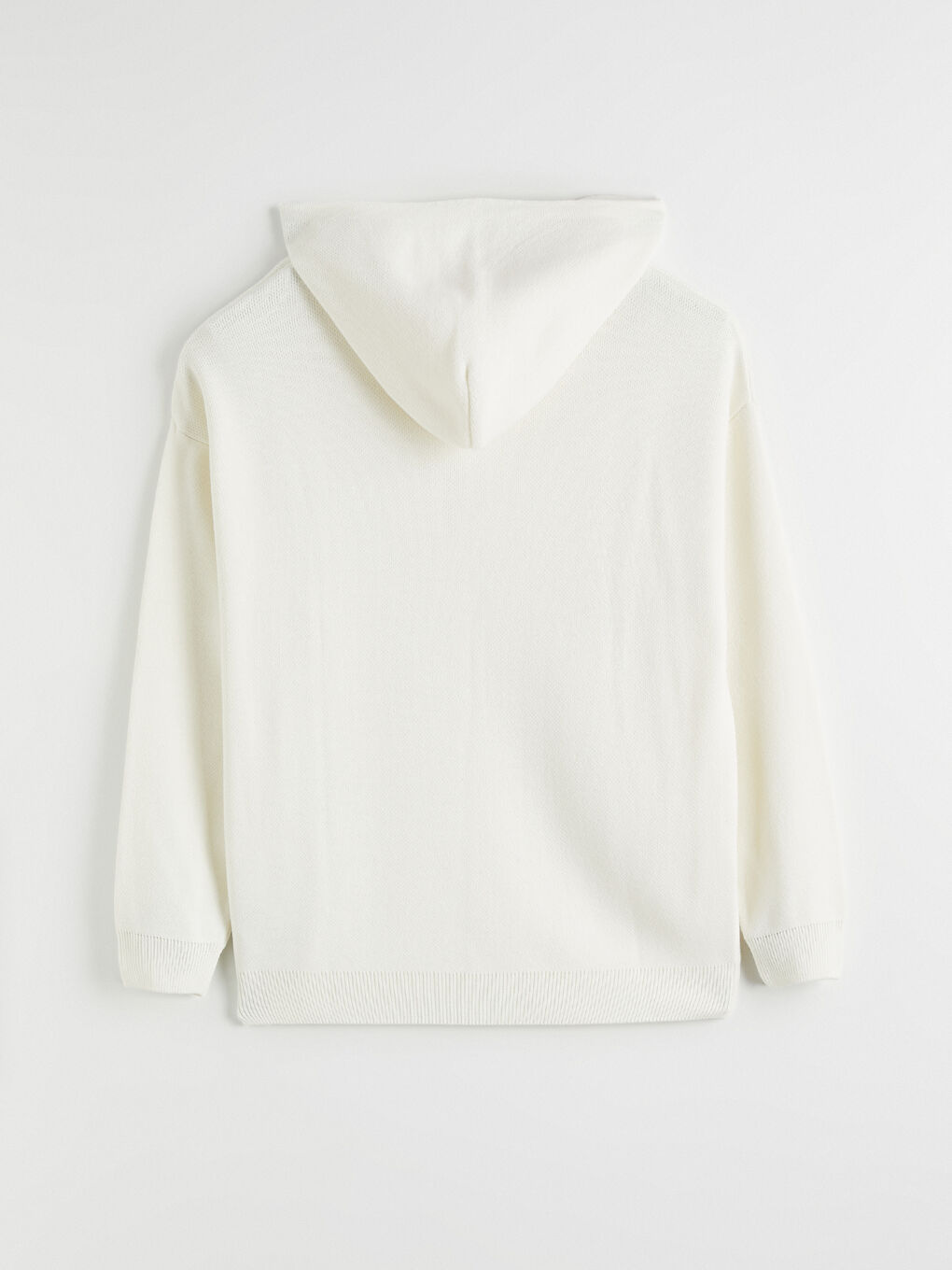 Ekru Kapüşonlu Erkek Triko Kazak-6