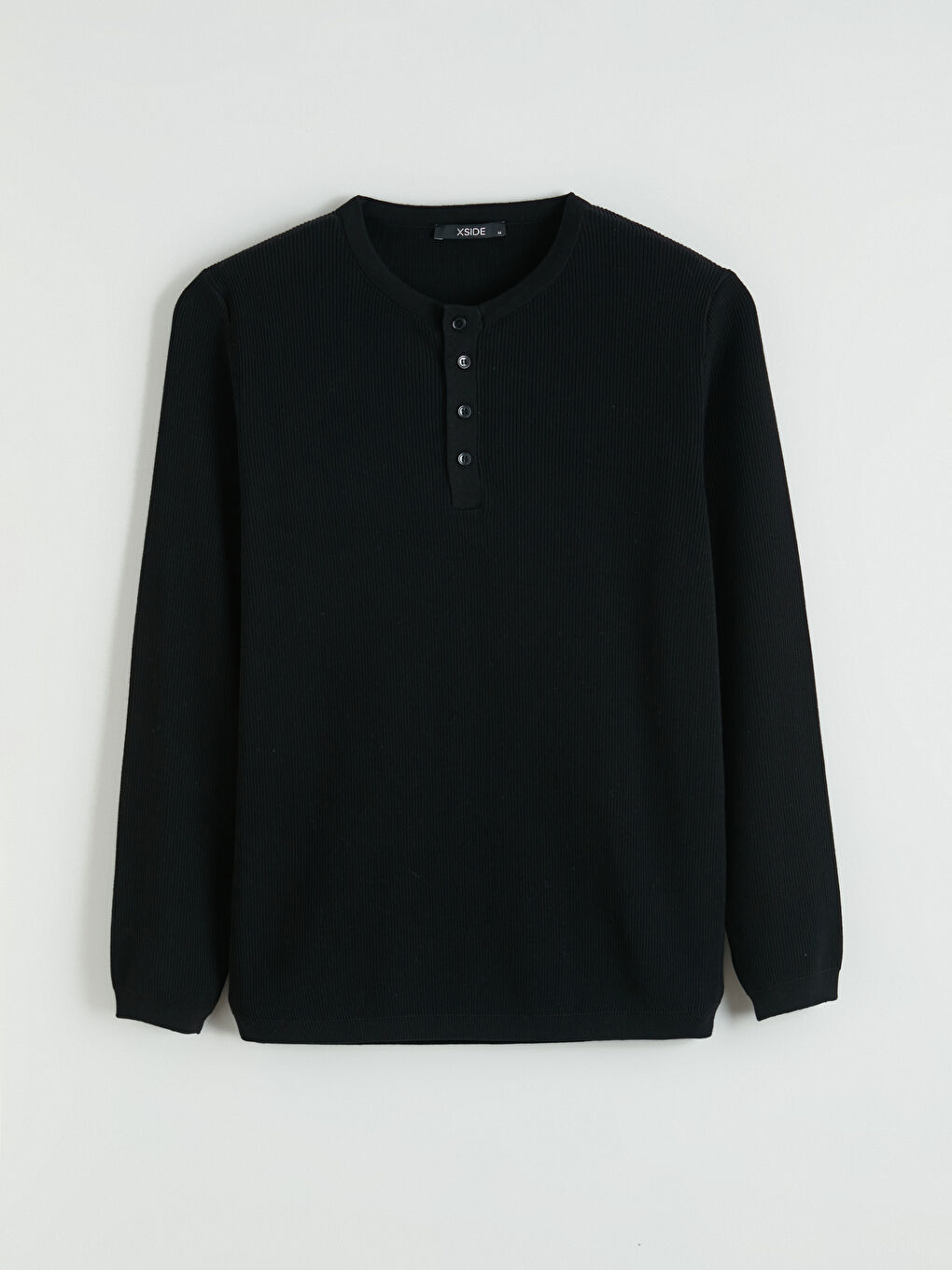 Siyah Bisiklet Yaka Erkek Triko Kazak