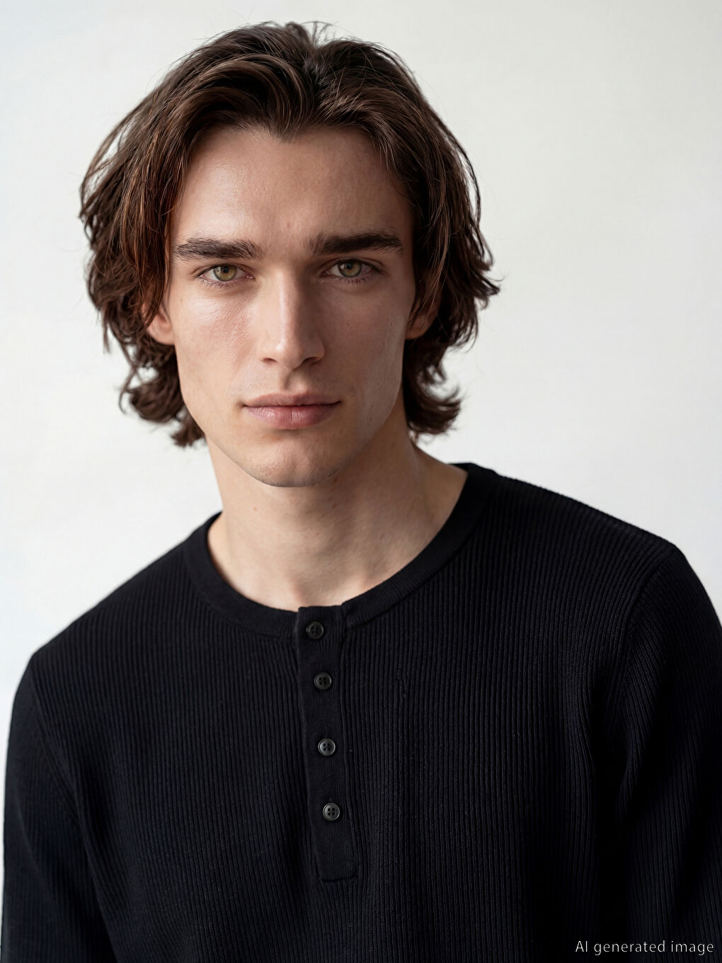 Siyah Bisiklet Yaka Erkek Triko Kazak-2