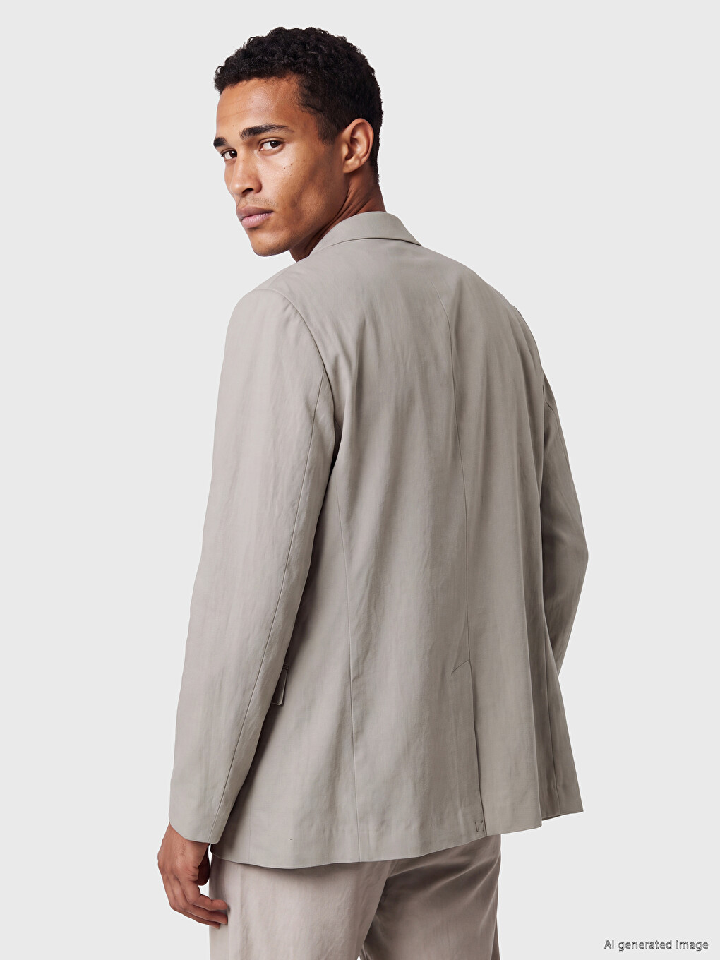 Bej Regular Fit Erkek Blazer Ceket-3