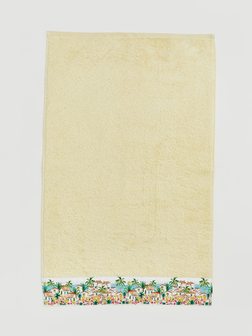 Sarı Baskılı Pamuklu Yüz Havlusu 50x80 cm-2