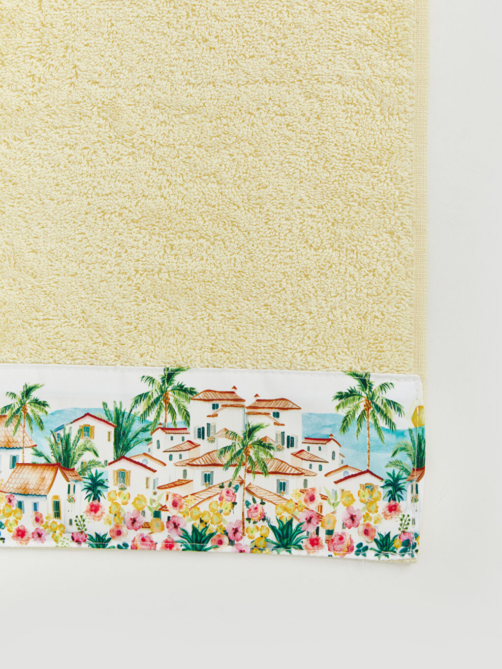 Sarı Baskılı Pamuklu Yüz Havlusu 50x80 cm-3