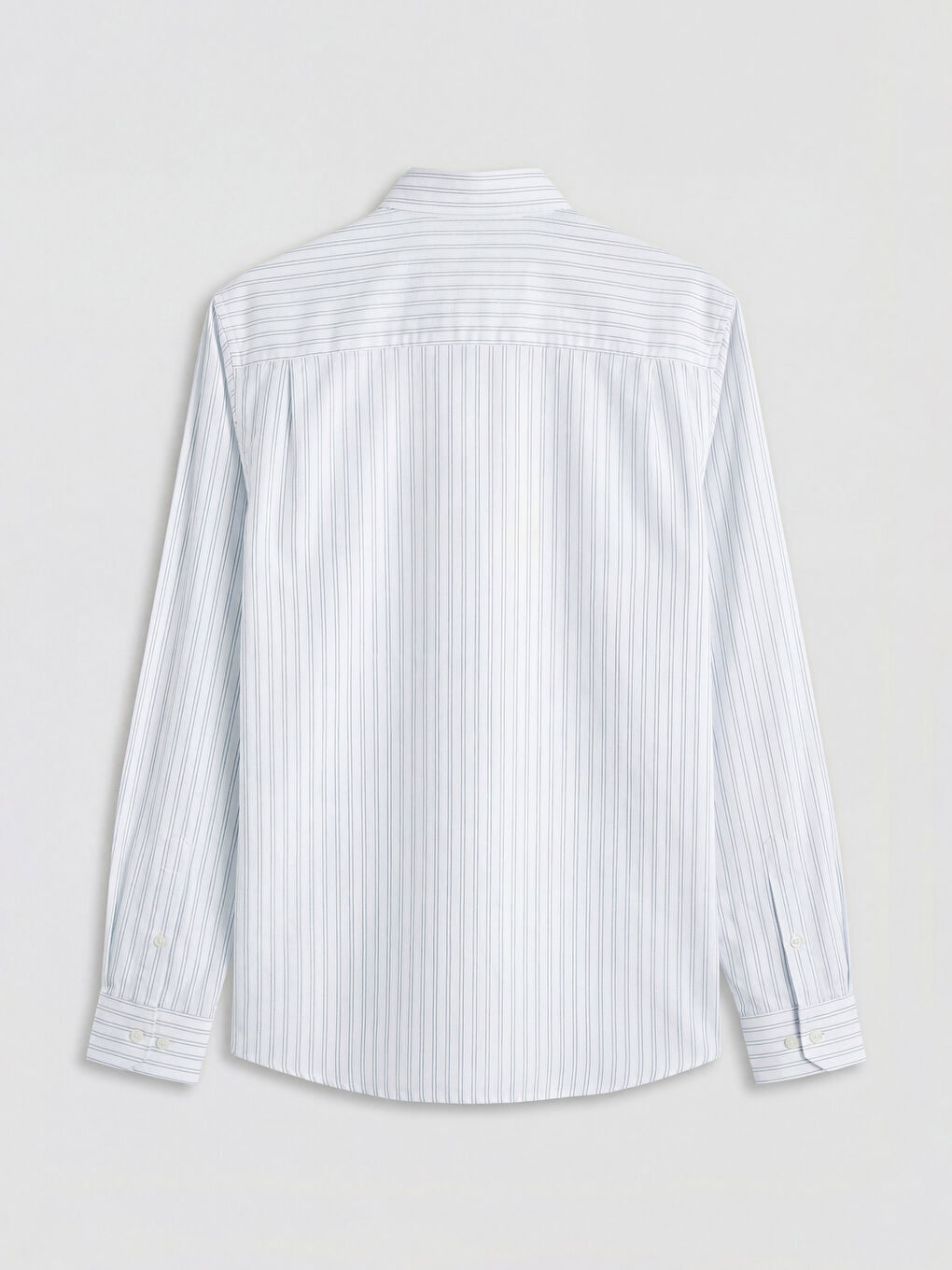 Ekru Standart Kalıp Çizgili Oxford Erkek Gömlek-1