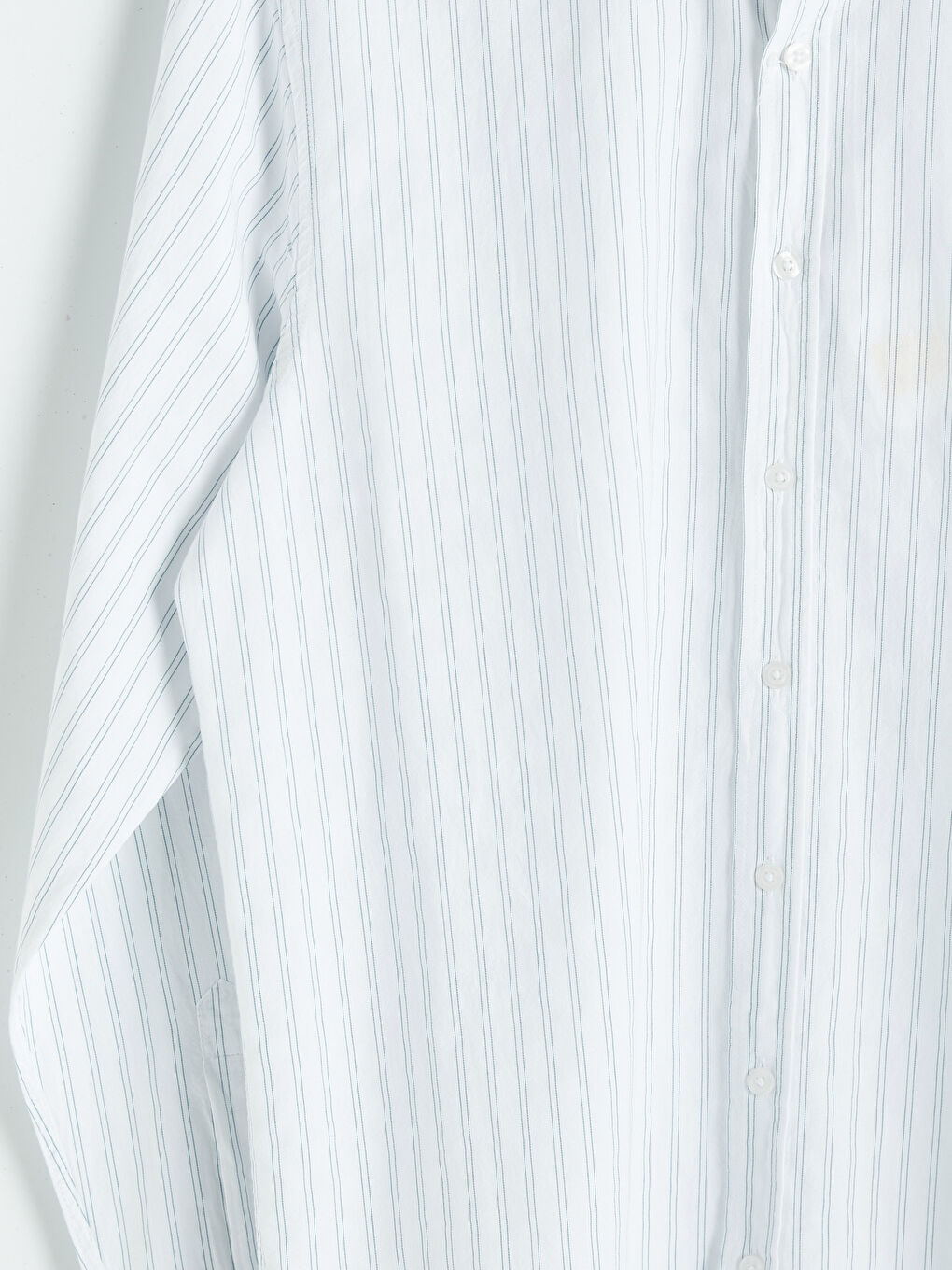 Ekru Standart Kalıp Çizgili Oxford Erkek Gömlek-2