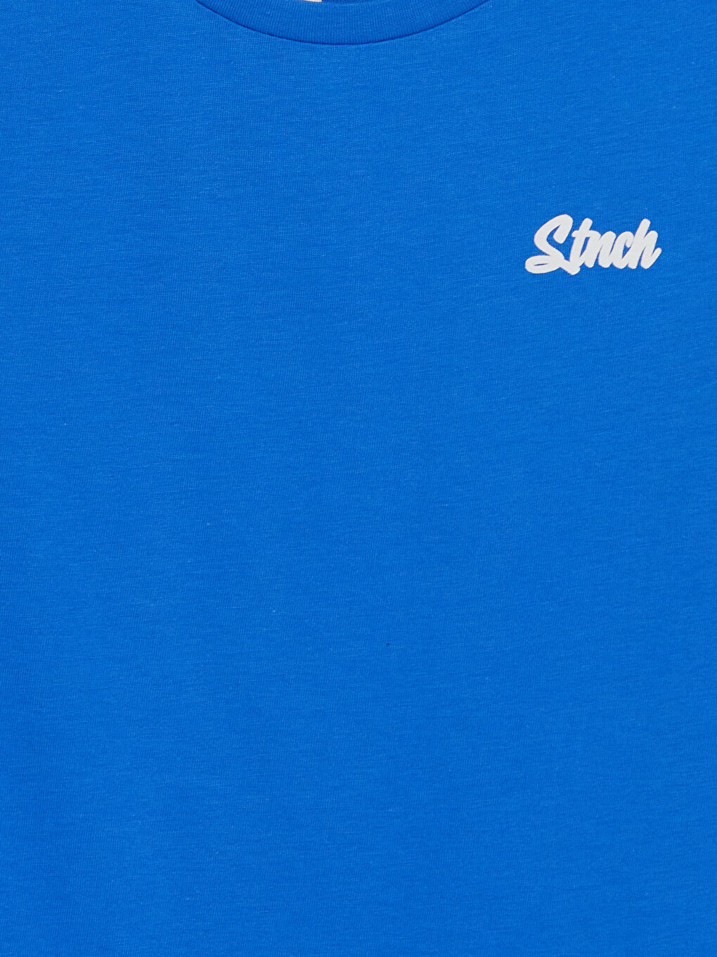 Mavi Bisiklet Yaka Stitch Nakışlı Erkek Kolsuz Tişört-2