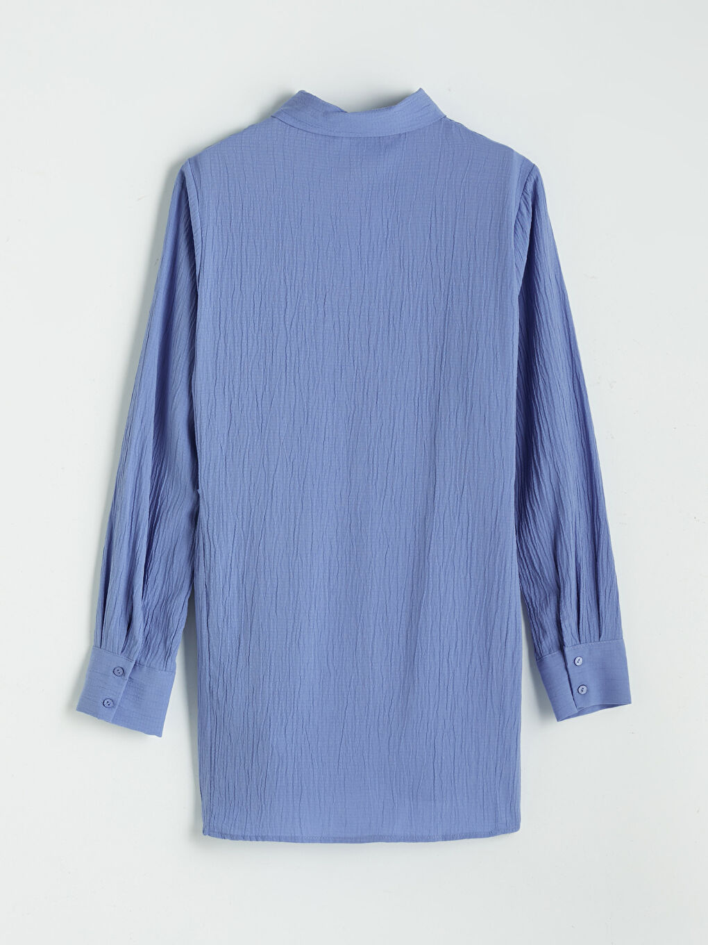 Mor Bağlamalı Gofre Kadın Gömlek Tunik-1