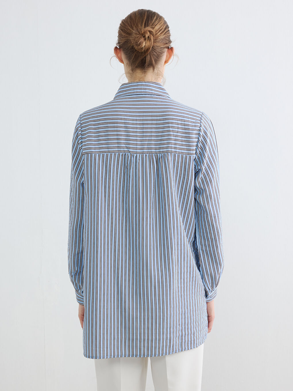 Ženska prugasta tunika sa kragnom-3