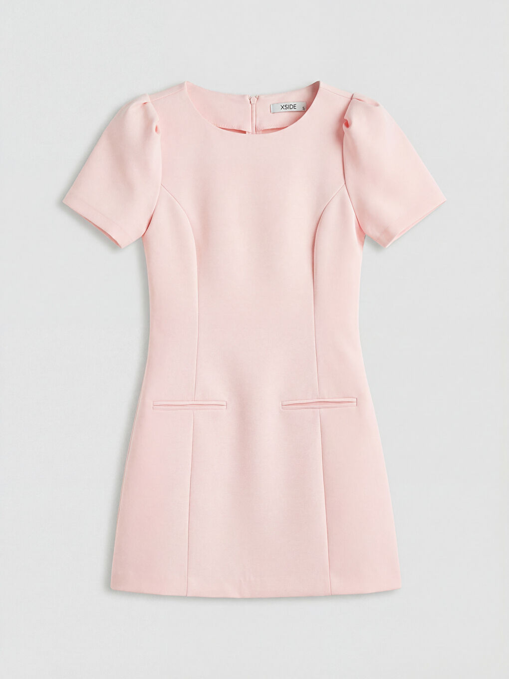 Pembe Karpuz Kollu Mini Elbise