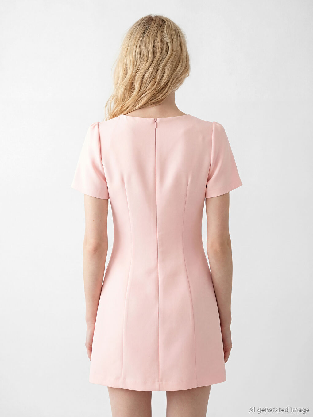 فستان ميني بأكمام منتفخة-3