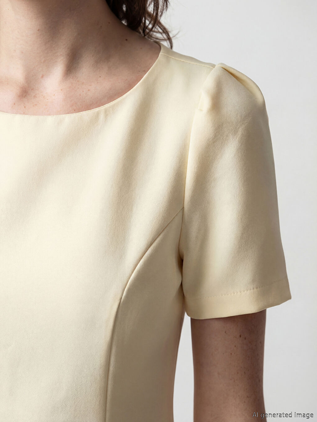 فستان ميني للسيدات بأكمام منتفخة-1