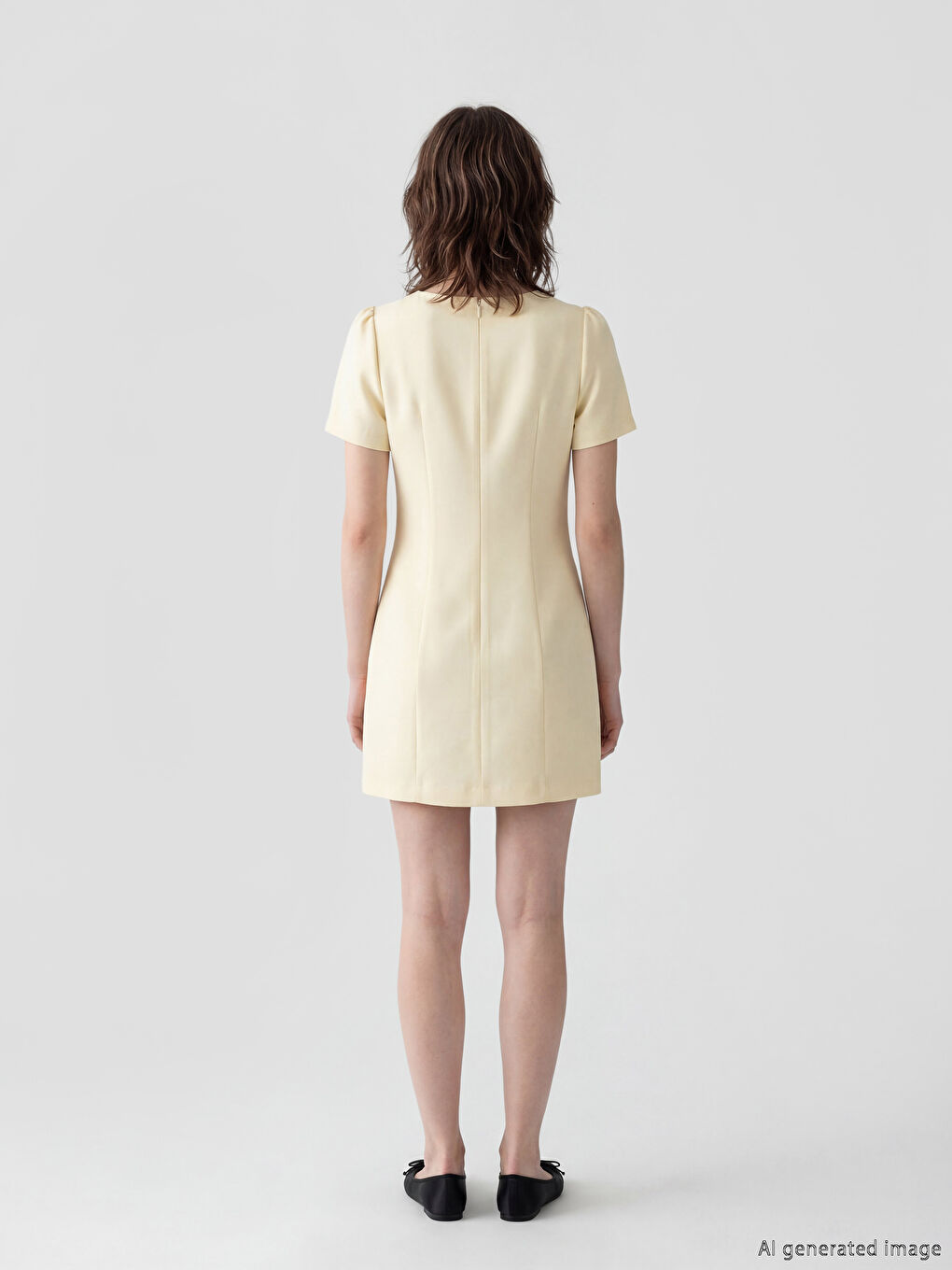 فستان ميني للسيدات بأكمام منتفخة-2