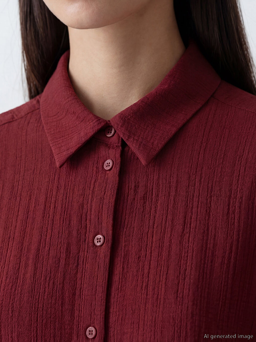 Oversize Seersucker Women's Shirt Tunic-2