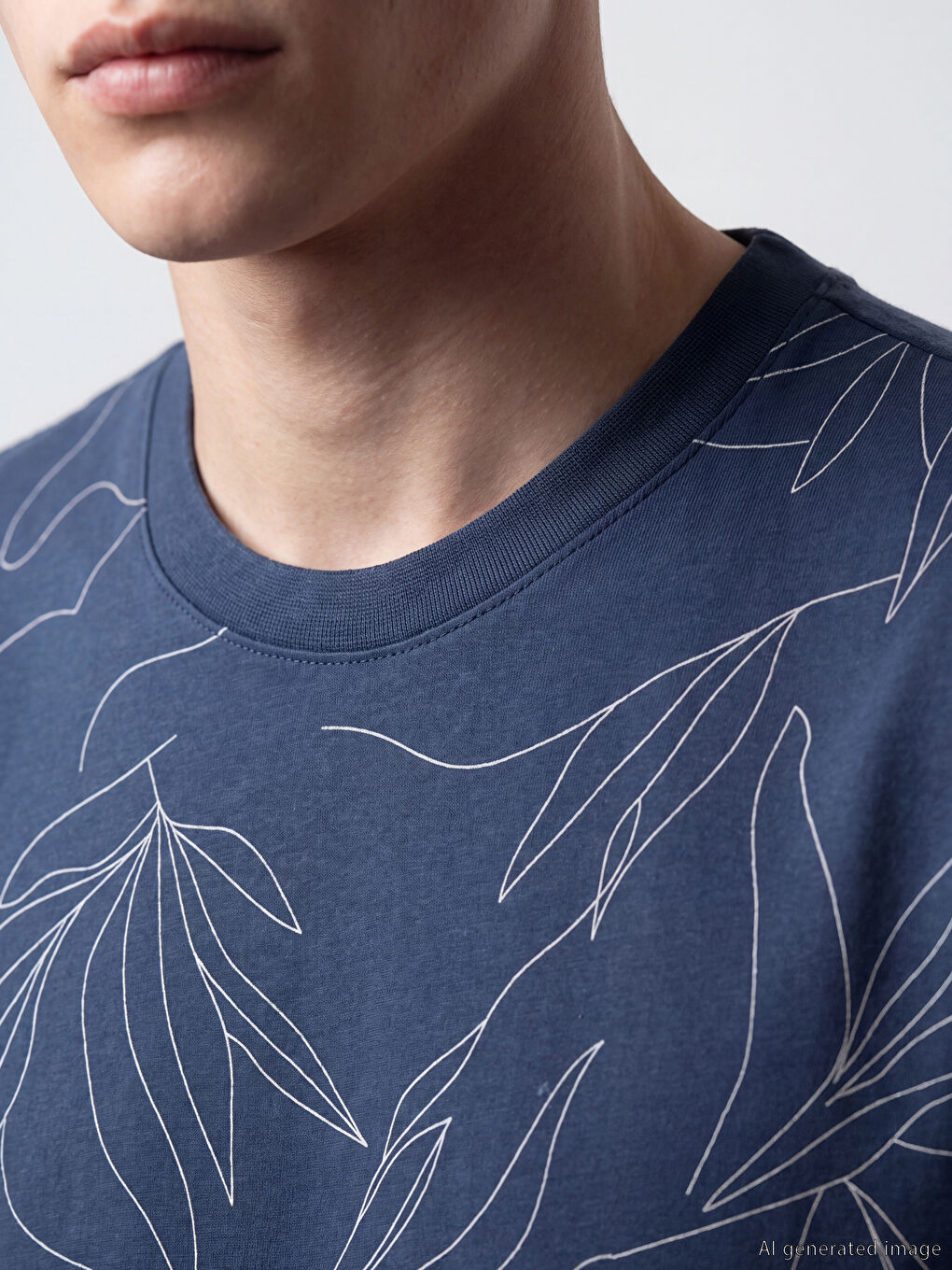 Crew Neck Patterned Men's T-Shirt-2