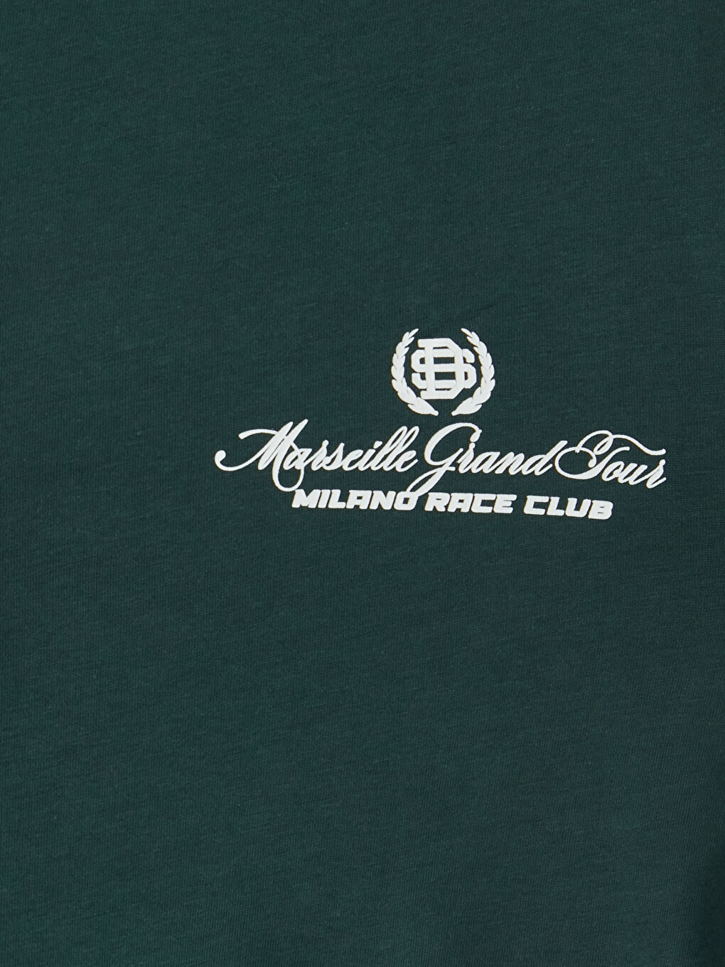 Yeşil Bisiklet Yaka Baskılı Erkek Penye Tişört-2