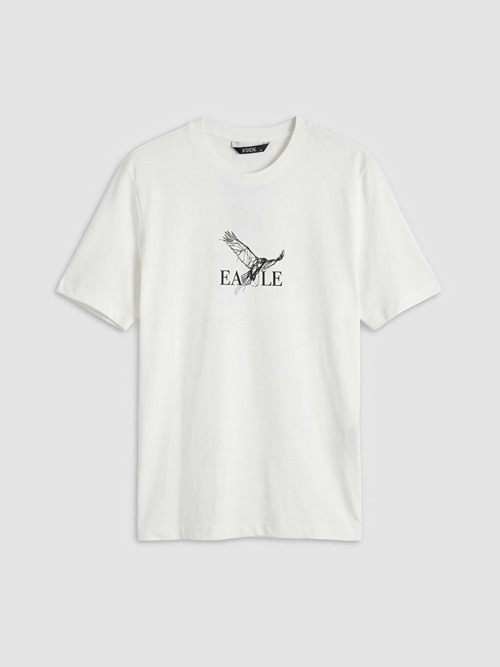 Ekru Bisiklet Yaka Erkek Penye Tişört