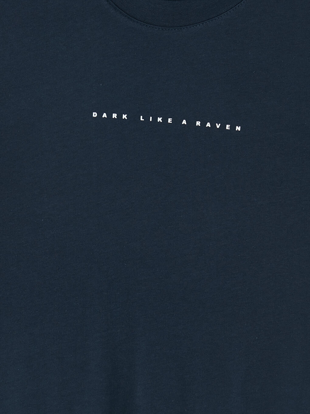 Lacivert Bisiklet Yaka Baskılı Penye Erkek Tişört-2